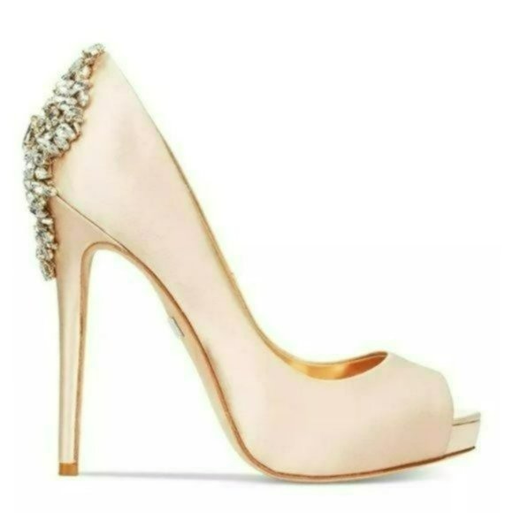 Badgley Mischka Kiara Embellished Evening Pumps -9 - Picture 4 of 8